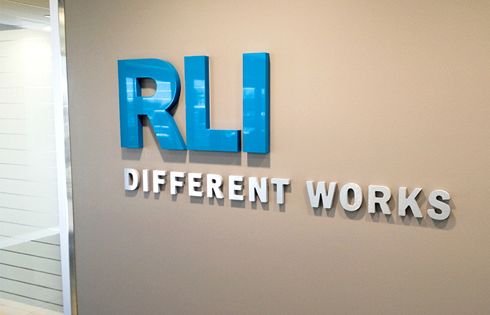 RLI logo and tagline in the RLI Corp headquarters