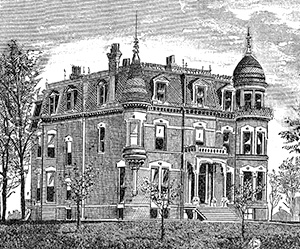 Od engraving of Converse Manor